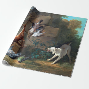 Papel De Regalo Perro de Jean-Baptiste Oudry custodiando caza muer