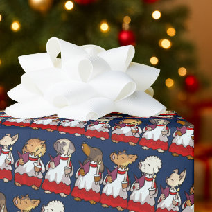 Papel De Regalo Perro de juguete divertido coro de villancicos can