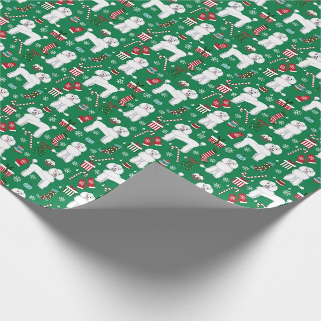 Papel De Regalo Perro de los Navidades de cangrejo blanco (Esquina)