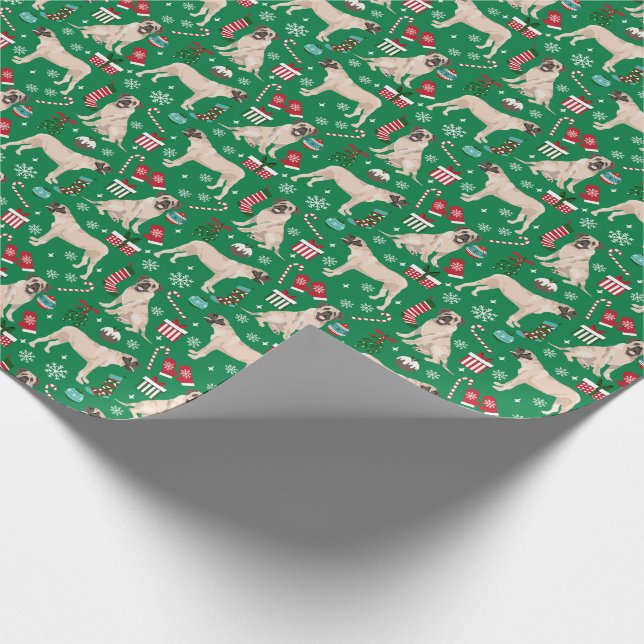 Papel De Regalo Perro de los Navidades Mastiff ingleses (Esquina)