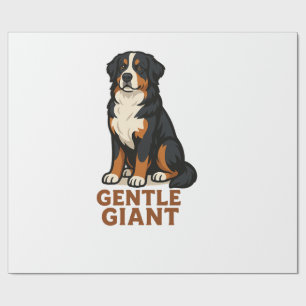 Papel De Regalo Perro de montaña bernés Gigante Gentil.