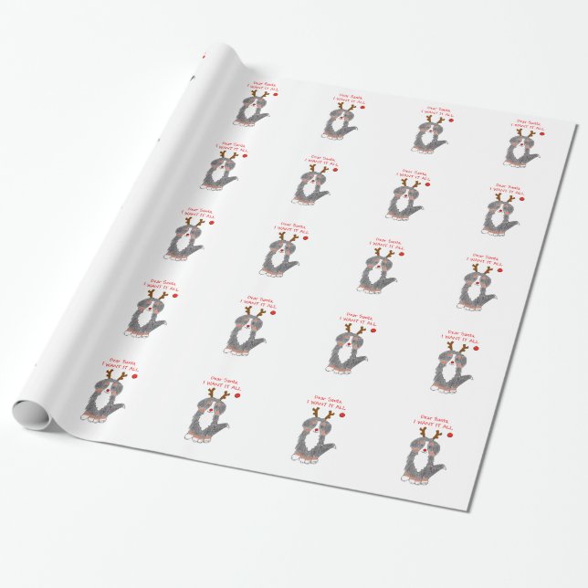Papel De Regalo Perro de montaña de Bernese estimado Santa…. (Desenrollado)