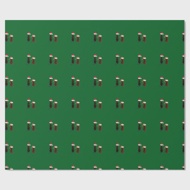 Papel De Regalo perro de navidad (Superficie plana)