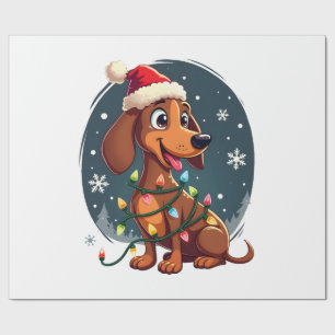 Papel De Regalo Perro de Navidad Dachshund Santa Xmas Wiener Mujer