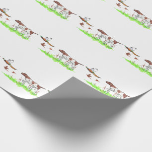 Papel De Regalo Perro de pájaro y faisanes
