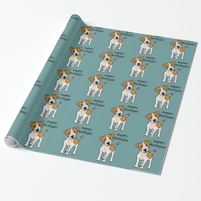 Papel De Regalo Perro de perrito divertido de Jack Russell Terrier (Desenrollado)