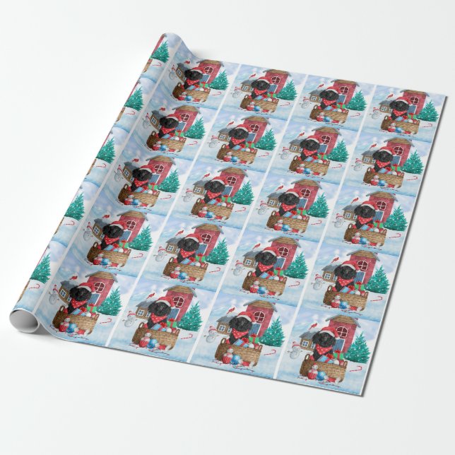 Papel De Regalo Perro de perro caniche en la casa de perros de Nav (Desenrollado)