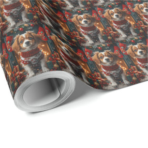 Papel De Regalo Perro de Tibetano Terrier Con Regalos De Navidades