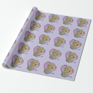 Papel De Regalo Perro de vidrio manchado de canapé blanco pastel 