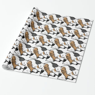 Papel De Regalo Perro del dibujo animado de Basset Hound