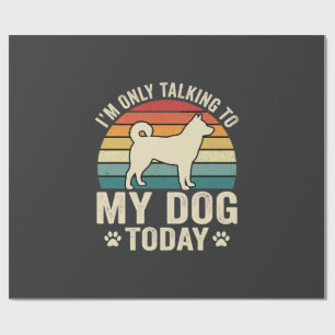 Papel De Regalo Perro Divertido Hablando Atardecer Retro