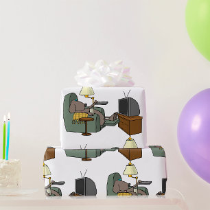 Papel De Regalo Perro divertido relajándose en sillón reclinable v