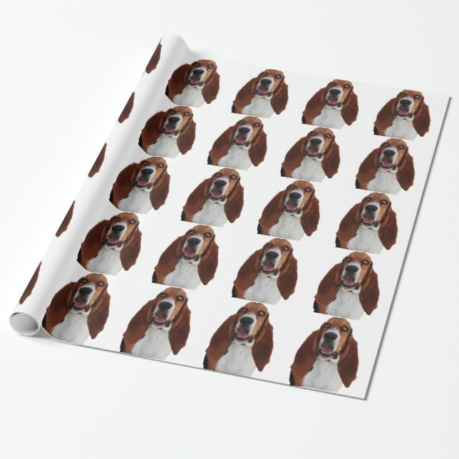 Papel De Regalo Perro dulce de Basset Hound (Desenrollado)