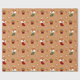 Papel De Regalo Perro en Media Patrón de Pan de Jengibre