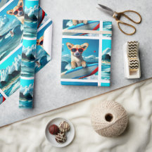 Perro en Surfboard usando gafas de sol arte de IA