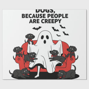 Papel De Regalo Perro espeluznante de Halloween Fantasma espeluzna