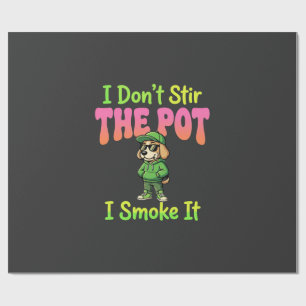 Papel De Regalo Perro fumador de marihuana divertido