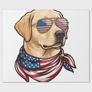 Papel De Regalo Perro Gafas de sol Bandana Bandera de EE. UU.