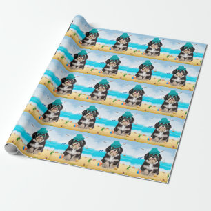 Papel De Regalo Perro habanés en la playa