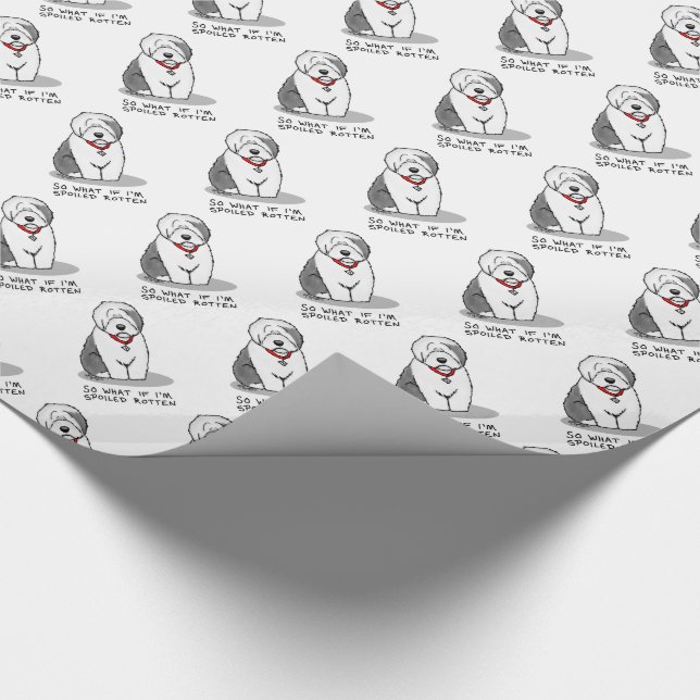 Papel De Regalo Perro inglés viejo podrido (gris 1) funesto (Esquina)