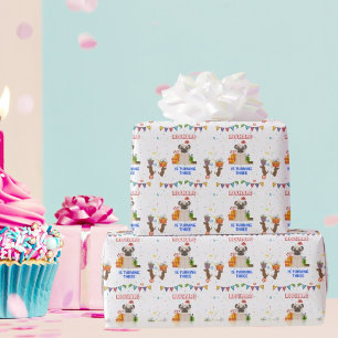 Papel De Regalo Perro lindo cachorro fiesta de cumpleaños de un ni
