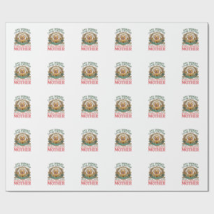 Papel De Regalo Perro Madre Golden Retriever Girasoles Abejas_1