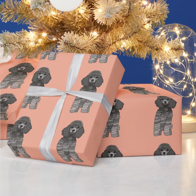 Papel De Regalo Perro mascota caniche (Vacaciones)