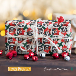 Papel De Regalo Perro Montañés Bernés Divertido Navidad