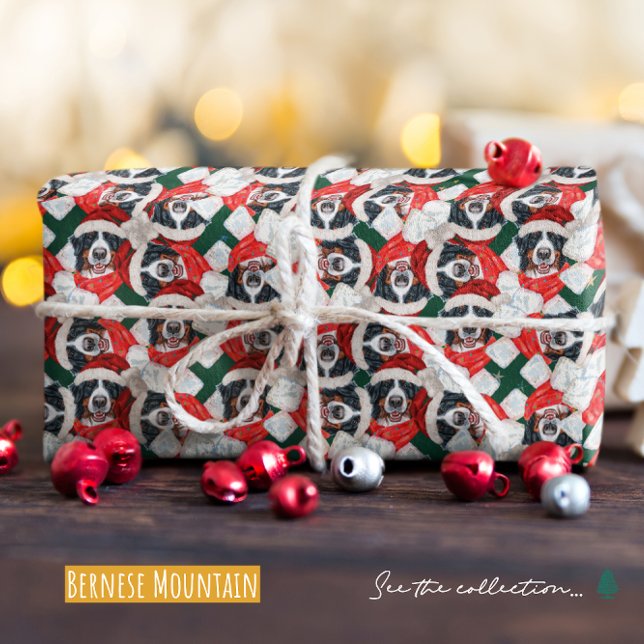 Papel De Regalo Perro Montañés Bernés Divertido Navidad (Subido por el creador)