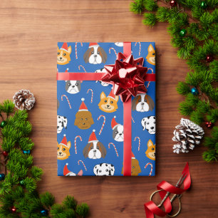 Papel De Regalo Perro Navidad Cute Patterado