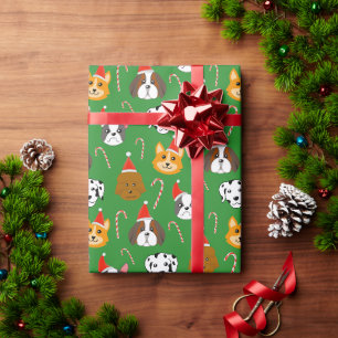 Papel De Regalo Perro Navidad Cute Patterado