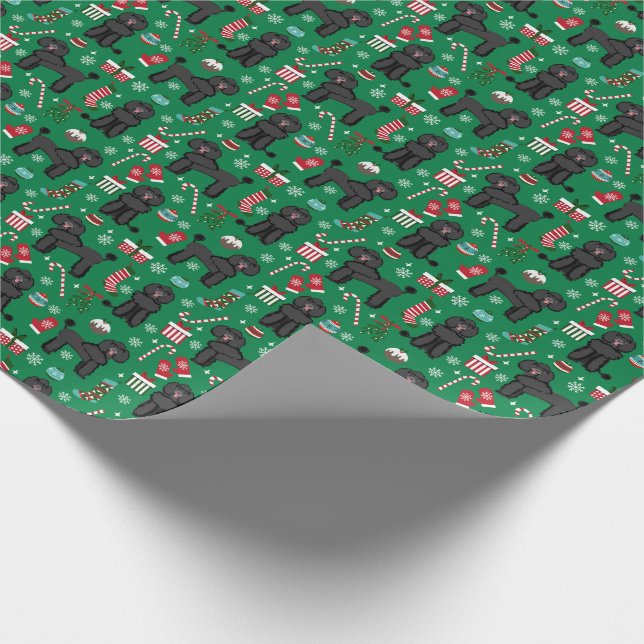 Papel De Regalo Perro Navidad de cangrejo negro (Esquina)