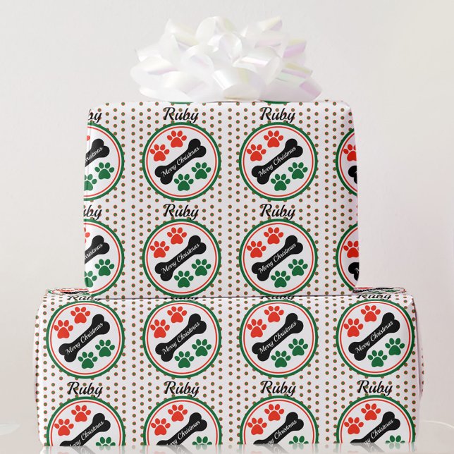 Papel De Regalo Perro Navidades Paws Añadir un regalo de nombre (Subido por el creador)