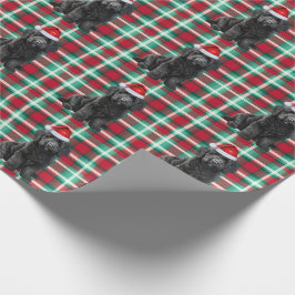 Papel De Regalo Perro negro de labrador y Navidades de trapos de v