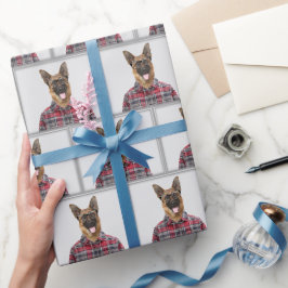 Papel De Regalo Perro Pastor Alemán En Placa
