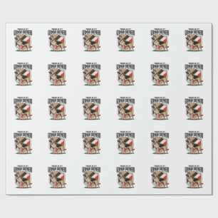 Papel De Regalo Perro Pastor Alemán Gráfico Grabado Vintage Amor P