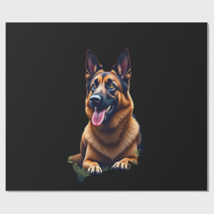 Papel De Regalo Perro Pastor Alemán Retrato Cabeza Amante de los P