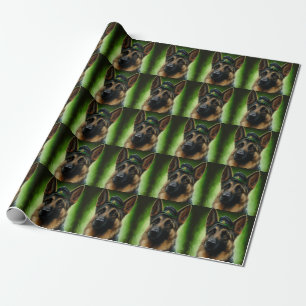 Papel De Regalo Perro pastor alemán vestido para el día de San Pat