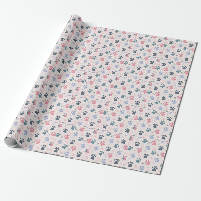 Papel De Regalo Perro Paws Animales Cute Mascota Paws Regalos Para (Desenrollado)