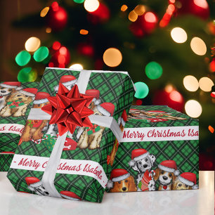 Papel De Regalo Perro picante personifica nombre Navidades de caña