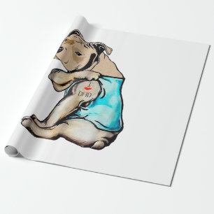 Papel De Regalo Perro Pitbull Amo A Papá Tattoo Familia Funny