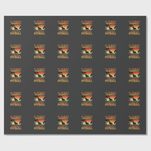 Papel De Regalo Perro Pitbull Atardecer Retro Amor