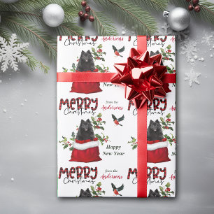 Papel De Regalo Perro Pomerania negro en bolsa de regalo para Navi