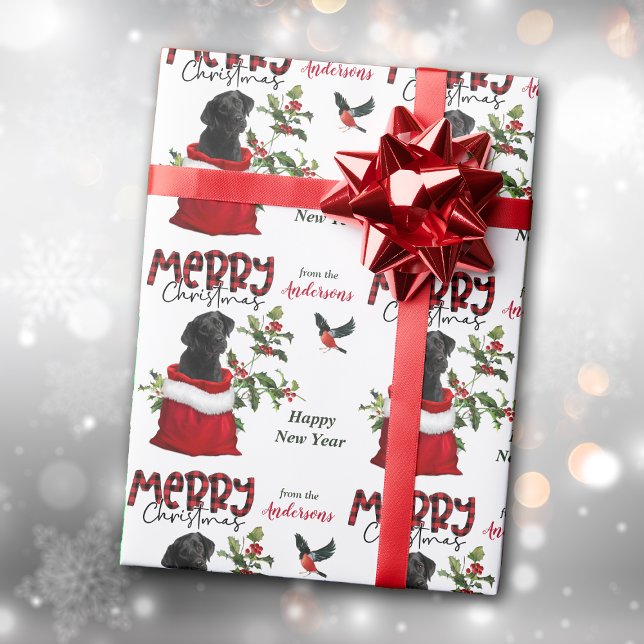 Papel De Regalo Perro recuperador de labrador negro en bolsa de re (Subido por el creador)