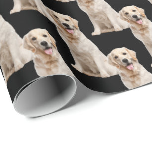Papel De Regalo Perro recuperador de oro en negro