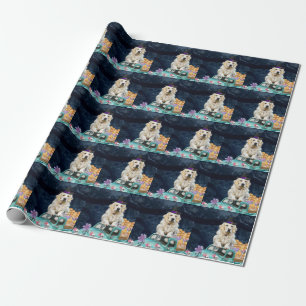 Papel De Regalo Perro Retriever Dorado Halloween Camión Noche Espe