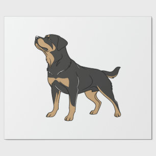 Papel De Regalo Perro Rottweiler, Perro Rottweiler de pie