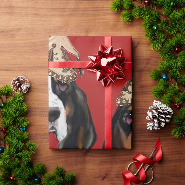 Papel De Regalo PERRO SABUESO Basset  (Regalo de vacaciones)