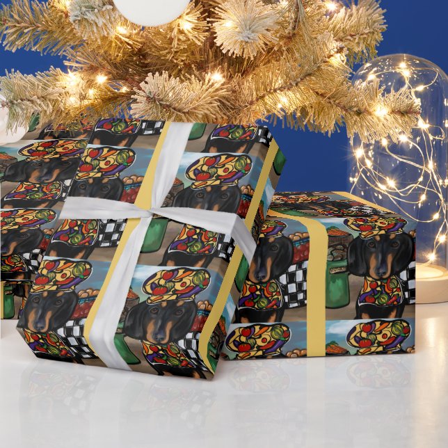Papel De Regalo Perro salchicha     (Vacaciones)