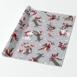 Papel De Regalo Perro salchicha en  Navidad. Dachshund Christmas<br><div class="desc">Estrampado original de un simpático perro salchicha en Navidad.Original crash of a nice dachshund at Christmas.</div>